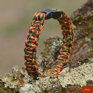 Men’s Jamaican Paracord Bracelet – Fits 5.75"–6" Wrist – Handmade USA (ID209)